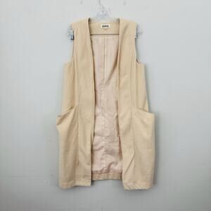 Listicle Beige Sleeveless Open Front Cardigan Women’s Size S
